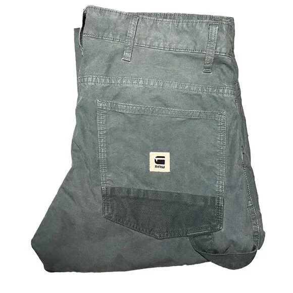 G-Star Raw Men's Straight Tapered Faeros Pants Green/Balsam W33xL32 - Picture 9 of 11